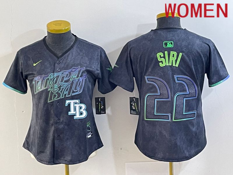 Women Tampa Bay Rays #22 Siri Black City Edition Nike 2024 MLB Jersey style 5